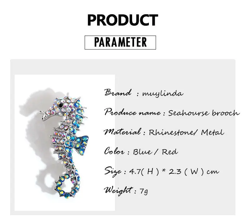 Изысканный гиппокамп алмаз значок брошь из сплава цвет стразы аксессуары для