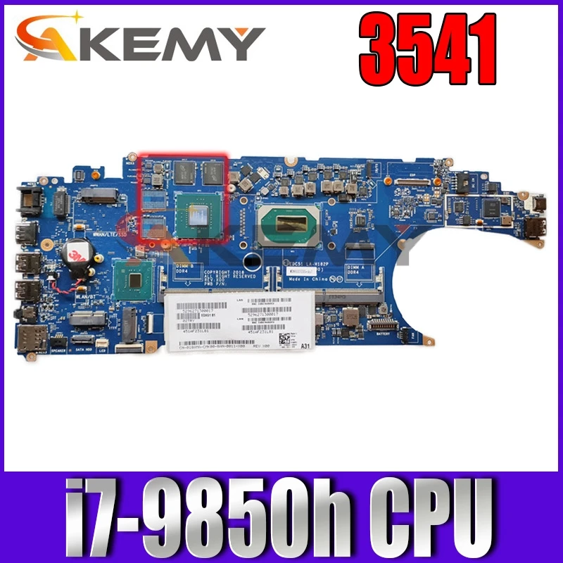 

100% рабочая для dell 0M0K66 EDC51 LA-H182P материнская плата SRFCN i7-9850h тестирование