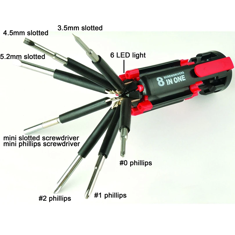 Набор инструментов для велосипеда 8 в 1 с 6 светодиодсветодиодный фонариками |