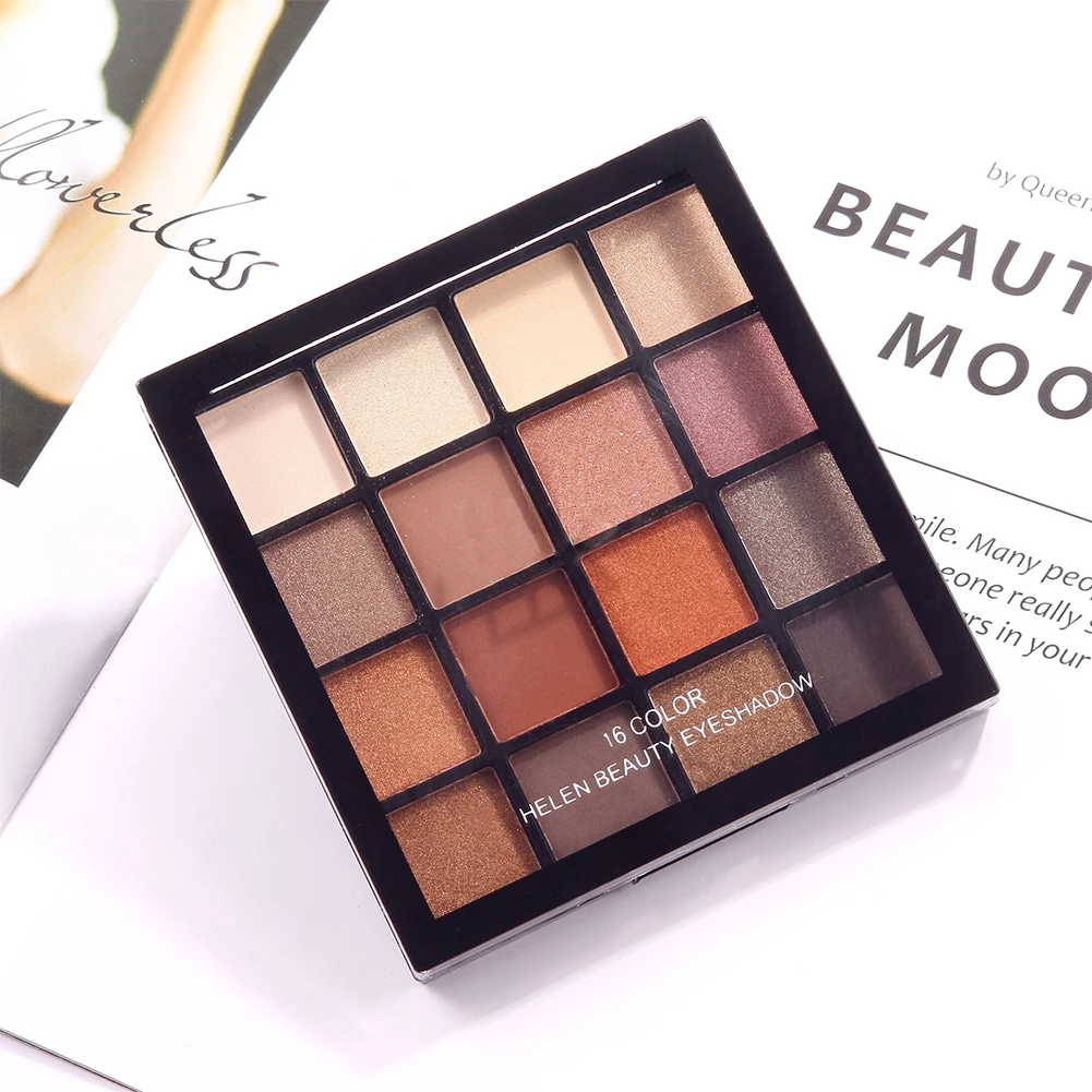 Тени для век матовые блестки пудра палитра пигментов 16 цветов | Красота и