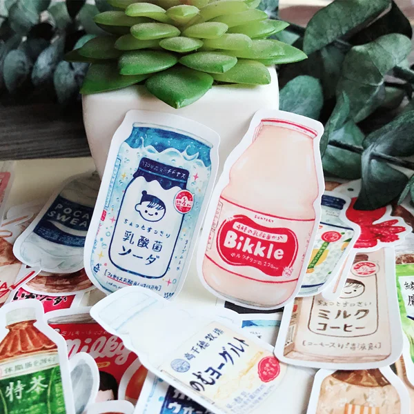 

28Pcs/Bag Vintage Japanese Snack Drink Sticker DIY Craft Scrapbooking Album Junk Journal Planner Decorative Stickers