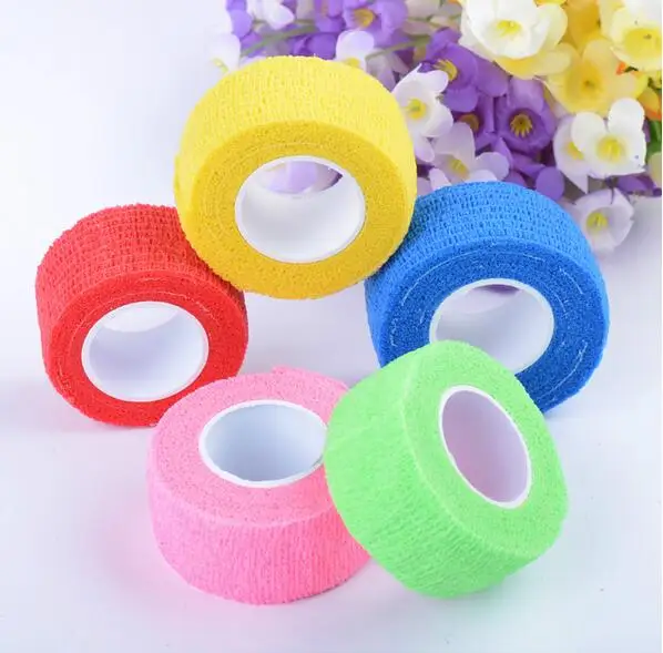 5Rolls  Non-woven Nail Art Polish Remove Bandage different Colors Nail Elasticity Roll Tape Tools. 2.5cm*4.5m