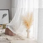 Белая Тюлевая занавеска с вышивкой для гостиной, Классические твидовые прозрачные вуали для спальни, кухни, дверные занавески
