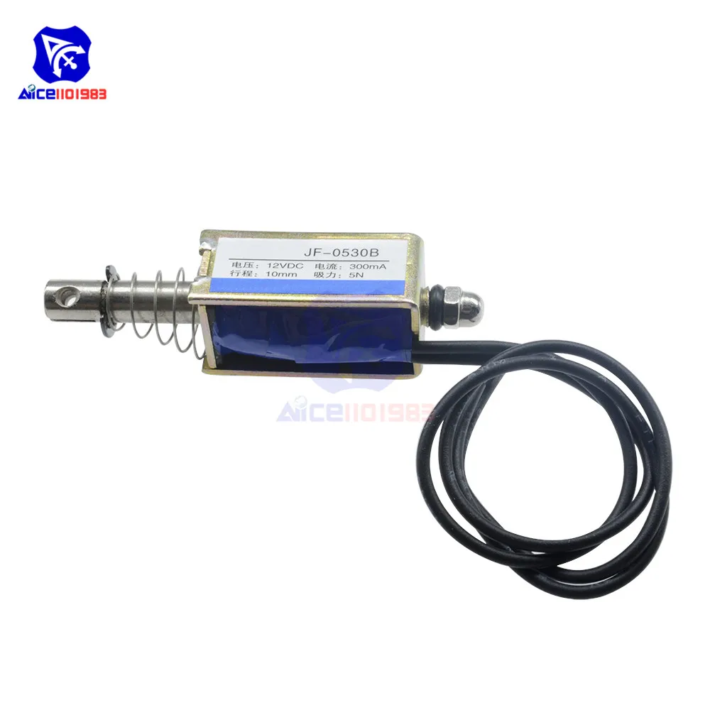 Diymore DC 12V 300mA 5N/10 мм точный Pull Push Type линейный Электромагнит движения JF 0530B|electromagnet