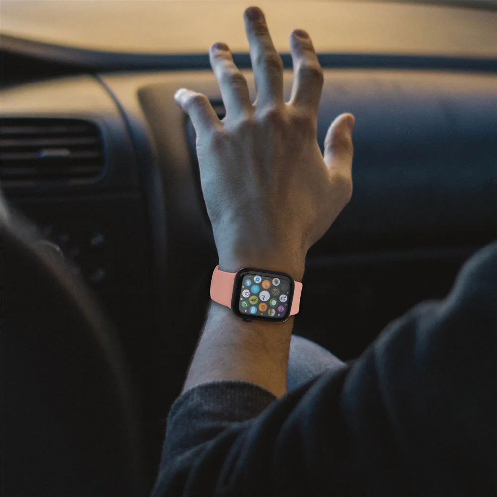 

TPU Reverse Clasp Strap For Apple Watch Series 6/SE/5/4 42MM 44MM Replacement Bracelet For iwatch 3/2/1 38MM 40MM Silicone Band