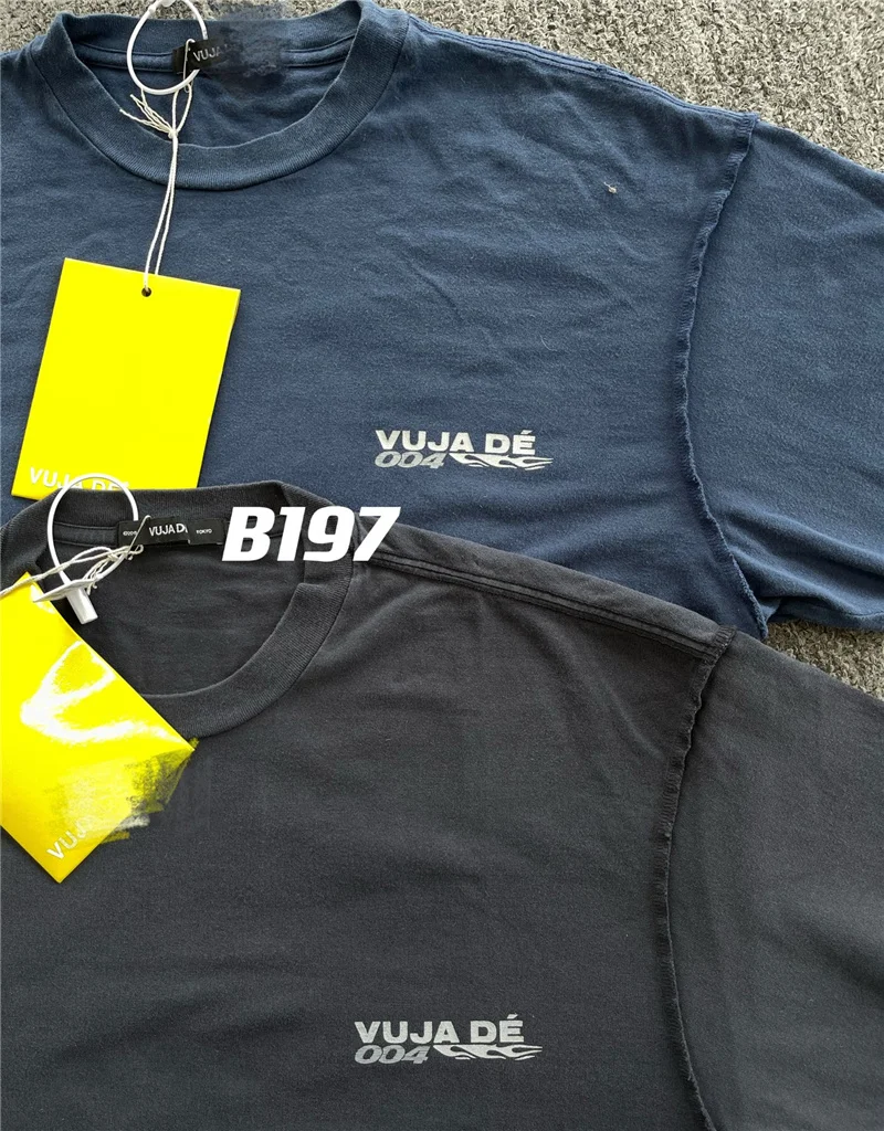 

Black VUJADE KENIJIMA T-shirt Men Women 1:1 High-Quality Long Sleeve T Shirt Fashion Casual Flame Printing VUJADE Tee Tops