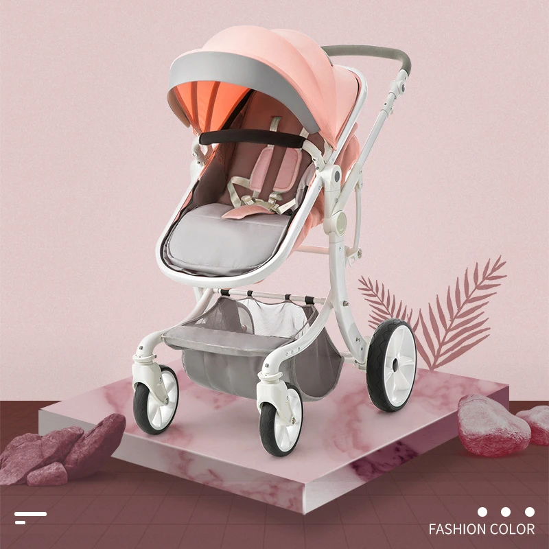 Высоко Ландшафтная X shape детская коляска из алюминиевого сплава рама тележка