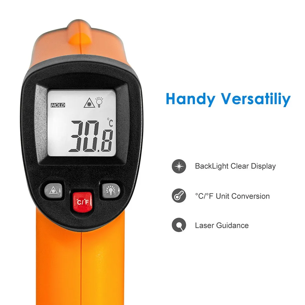 

Infrared Thermometer Non-contact Digital Temperature Sensor LCD Back Light Car Home Bbq Electronic Thermometer Pyrometer
