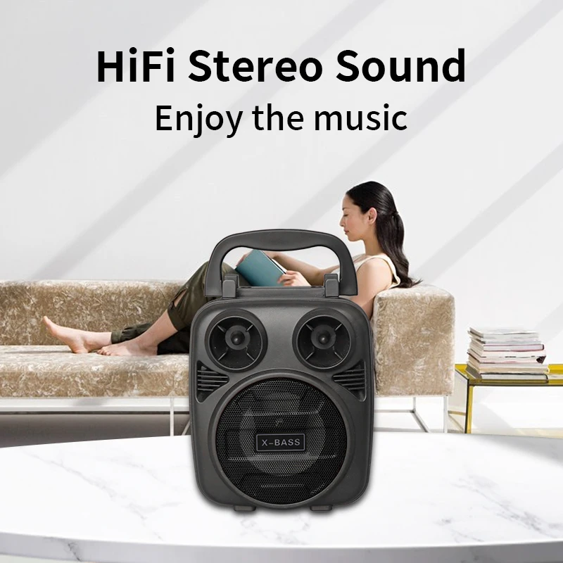 

Flashing Lights Portable Wireless Bluetooth Speaker TWS/FM/USB/TF Function