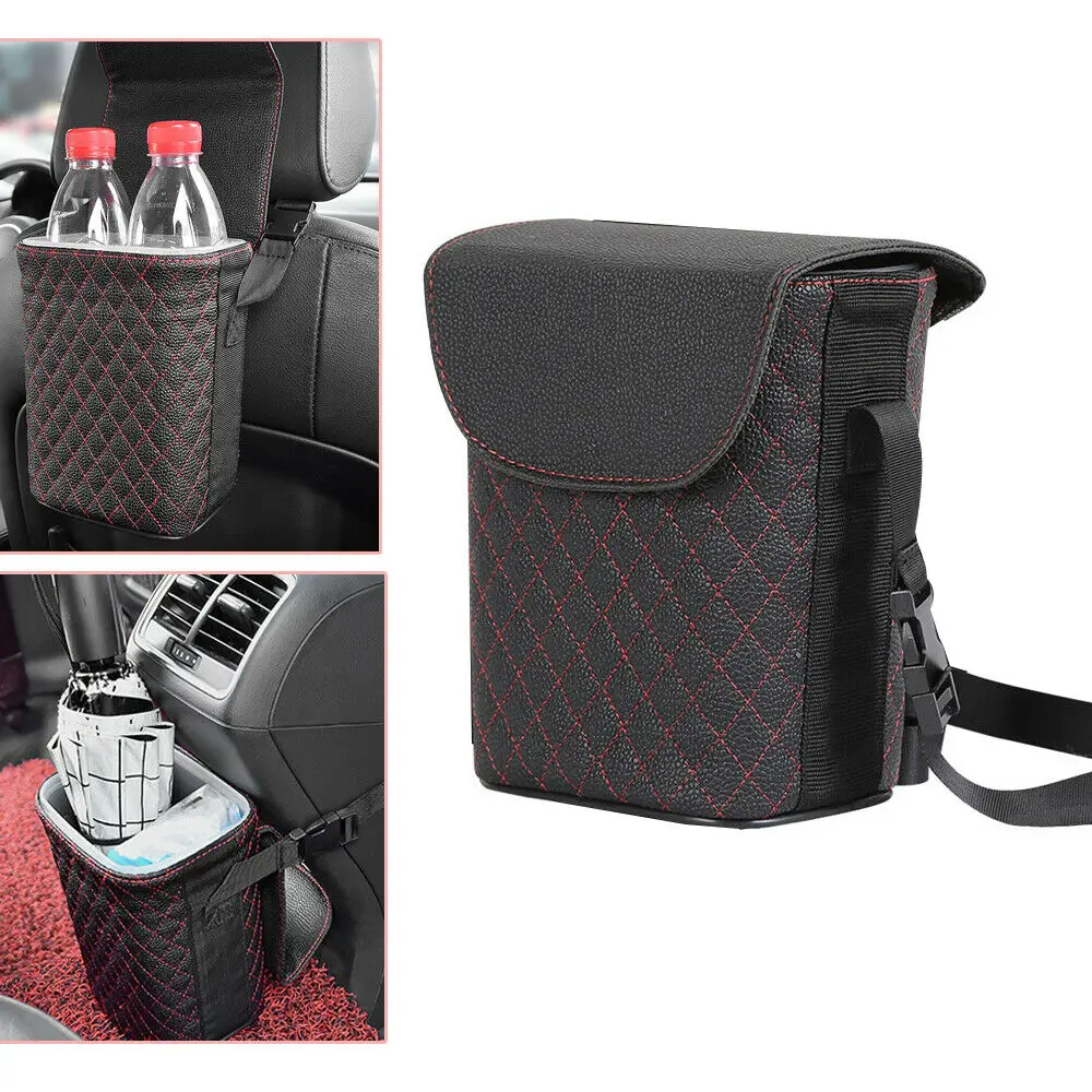 1 шт. Кожаный Автомобильный мусорный ящик автоматический органайзер для хранения