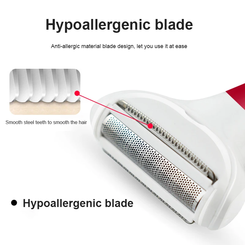 5 In 1 Women Shaver Painless Hair Removal Epilator Shaving Safety Charging Stripper Electric Razor Body Eyebrow Repair | Красота и
