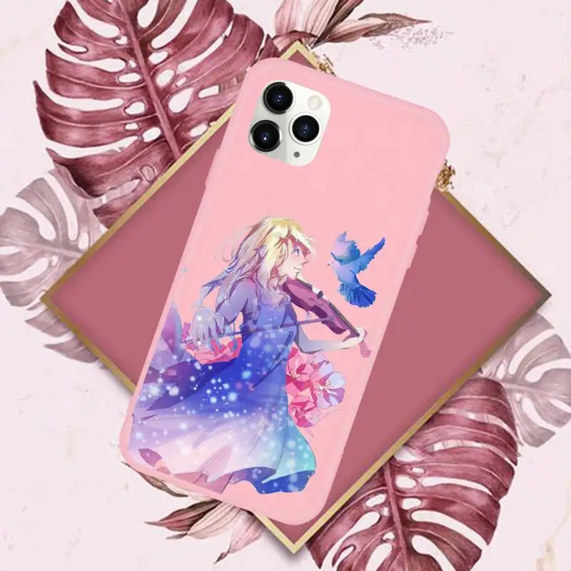 

Your lie in April Phone Case Candy Color for iPhone 11 12 mini pro XS MAX 8 7 6 6S Plus X SE 2020 XR