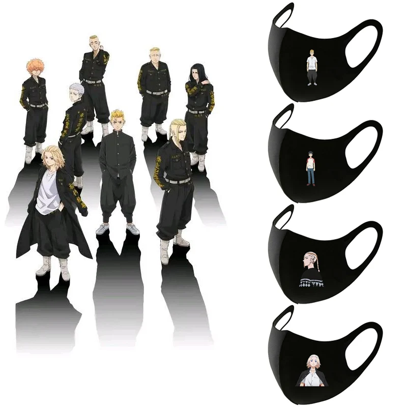 

Маска Токийский Мстители, маска для лица, аниме Manjiro Sano Ken Ryuguji Mikey Draken Keisuke Baji Takashi Mitsuya, аксессуары для косплея