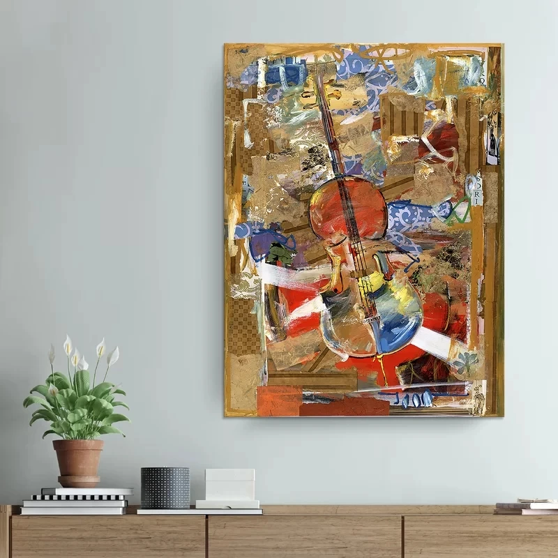 Настенная Картина на холсте с изображением скрипки домашние Декоративные