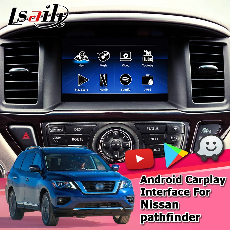 Интерфейсная коробка Android / carplay для Nissan Pathfinder R62 2017 QX60 видеоинтерфейсная с GPS