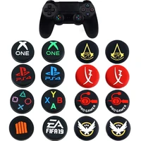 2pc thumb stick grip cap abxy ps home logo joystick cover case for sony ps3 ps4 xbox one 360 switch pro controller