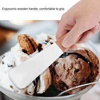 ice cream tools stainless steel ice cream shovel with wooden handle dessert spade butter cutter kitchen utensil ice maker