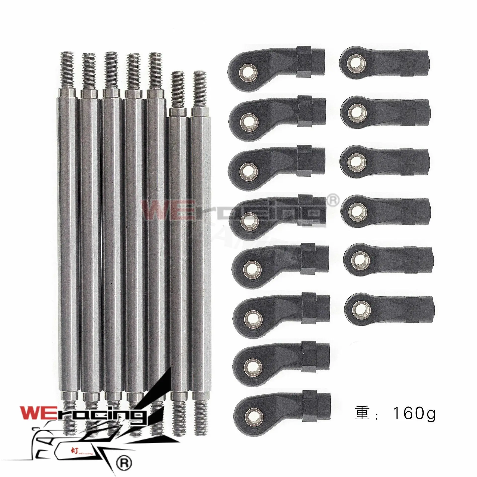 

1set Stainless Steel Rod Link Linkage Suspension Links Set Suspension Linkage Tie Rod Link Kit for Redcat GEN8 1/10 RC Car