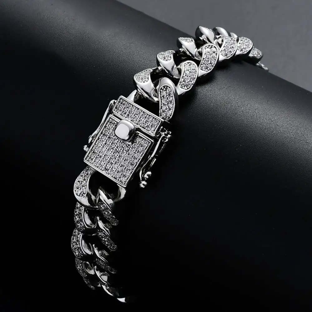 

New Arrival 12mm Miami Cuban Link Hip Hop bracelets For Men Fashion Jewelry