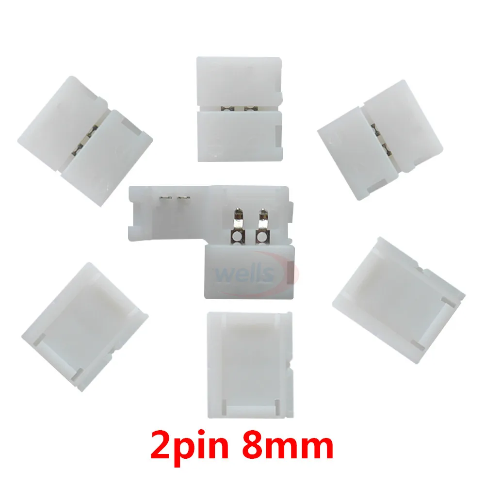 2pin 8mm Buckle 10 шт. 2pin 3pin 4pin 5pin 6pin l-образный светодиодный разъем для подключения угловых углов RGB RGBW RGBWW 2811 2812 5050 светодиодные ленты - Цвет: 2pin 8mm Buckle
