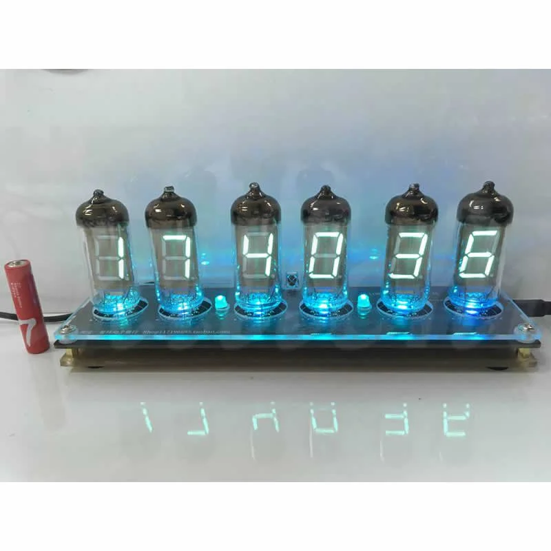 Флуоресцентные трубчатые часы с шестью флуоресцентными трубками (не светящаяся