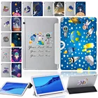 Чехол с принтом астронавта для Huawei MediaPad T3 10 9,6 дюймаMediaPad T5 10 10,1 дюйма, милый чехол для планшета тройного сложения для Huawei T3 10 9,6 дюйма