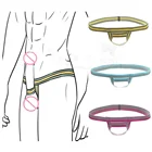 Стринги мужские, эротическое нижнее белье для продления секса, стринги бикини с кольцами, бандаж, U-образный мешочек для пениса