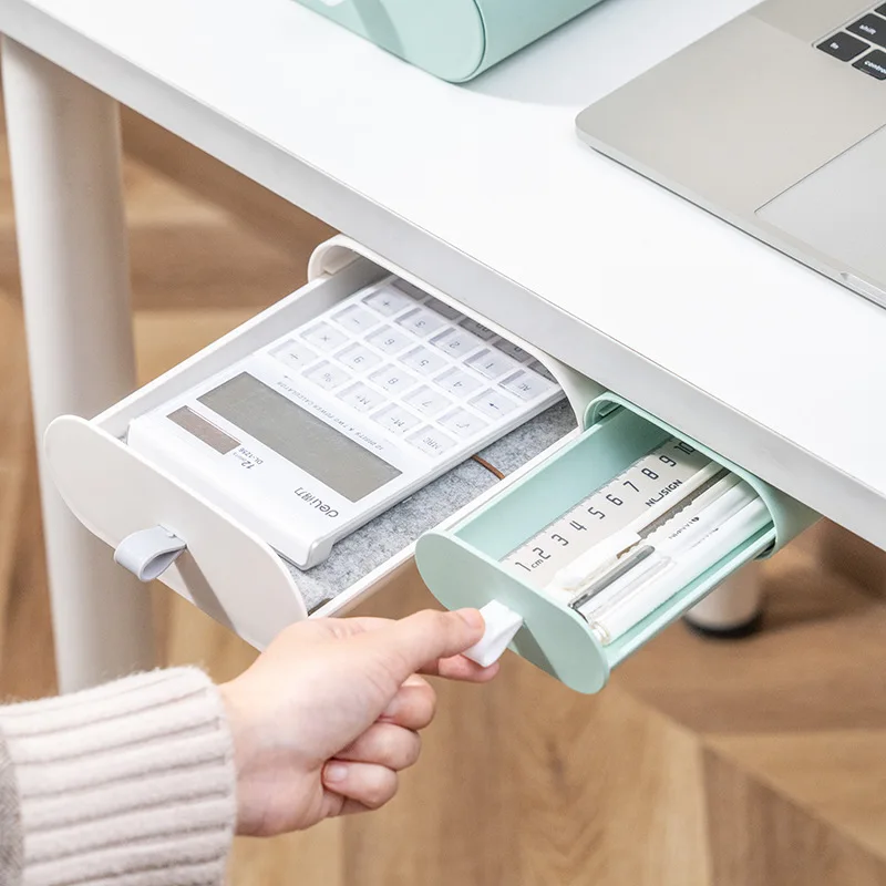 

Nordic Desktop Organizer Drawer Convenient Office Under-desk Storage Box Bathroom Accessories Cosmetics Organizer Container Box