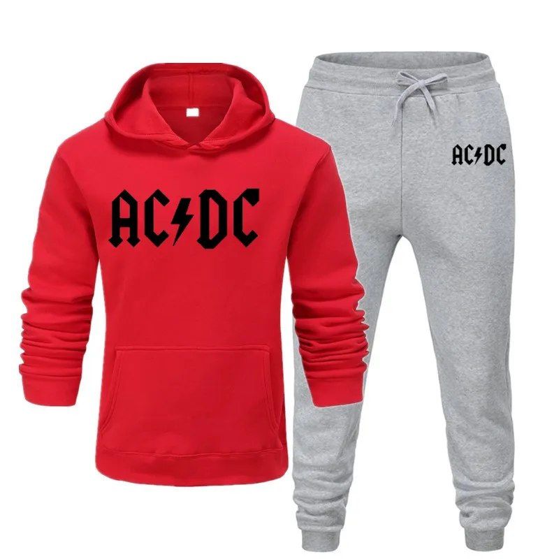 Спортивные Фитнес AC DC Для женщин комплект: толстовка с капюшоном + штаны комплект