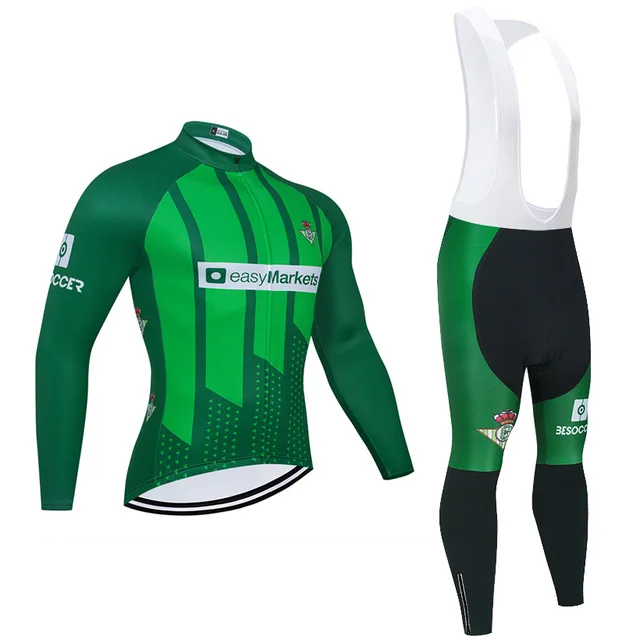 

Green Betis Cycling Team JERSEY Winter Sportswear Bike Pants Men Ropa Ciclismo Thermal Fleece Bicycling Maillot Culotte