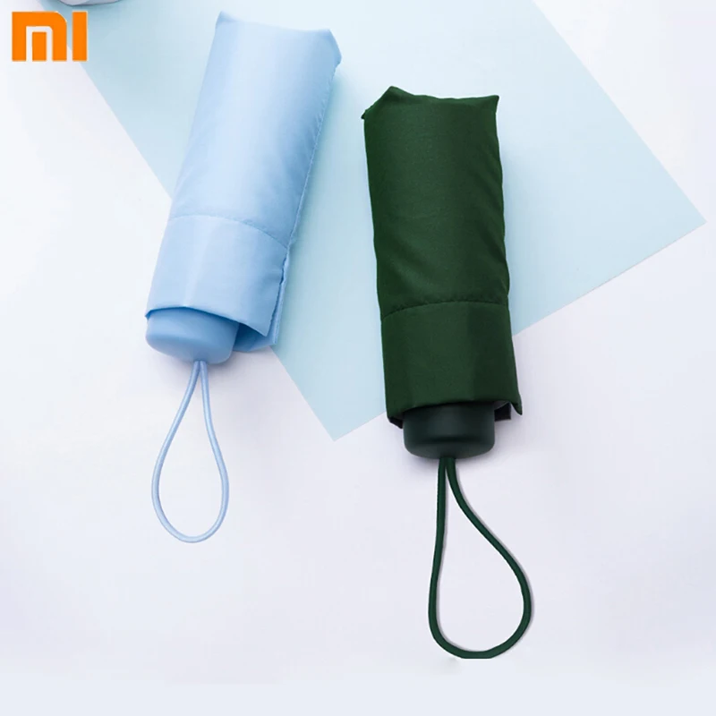 2 цвета Xiaomi Umbracella бренд волокна сверхлегкий от дождя и солнца зонтик сильно ветрозащитный зонтик ультра-маленький портативный зонтик