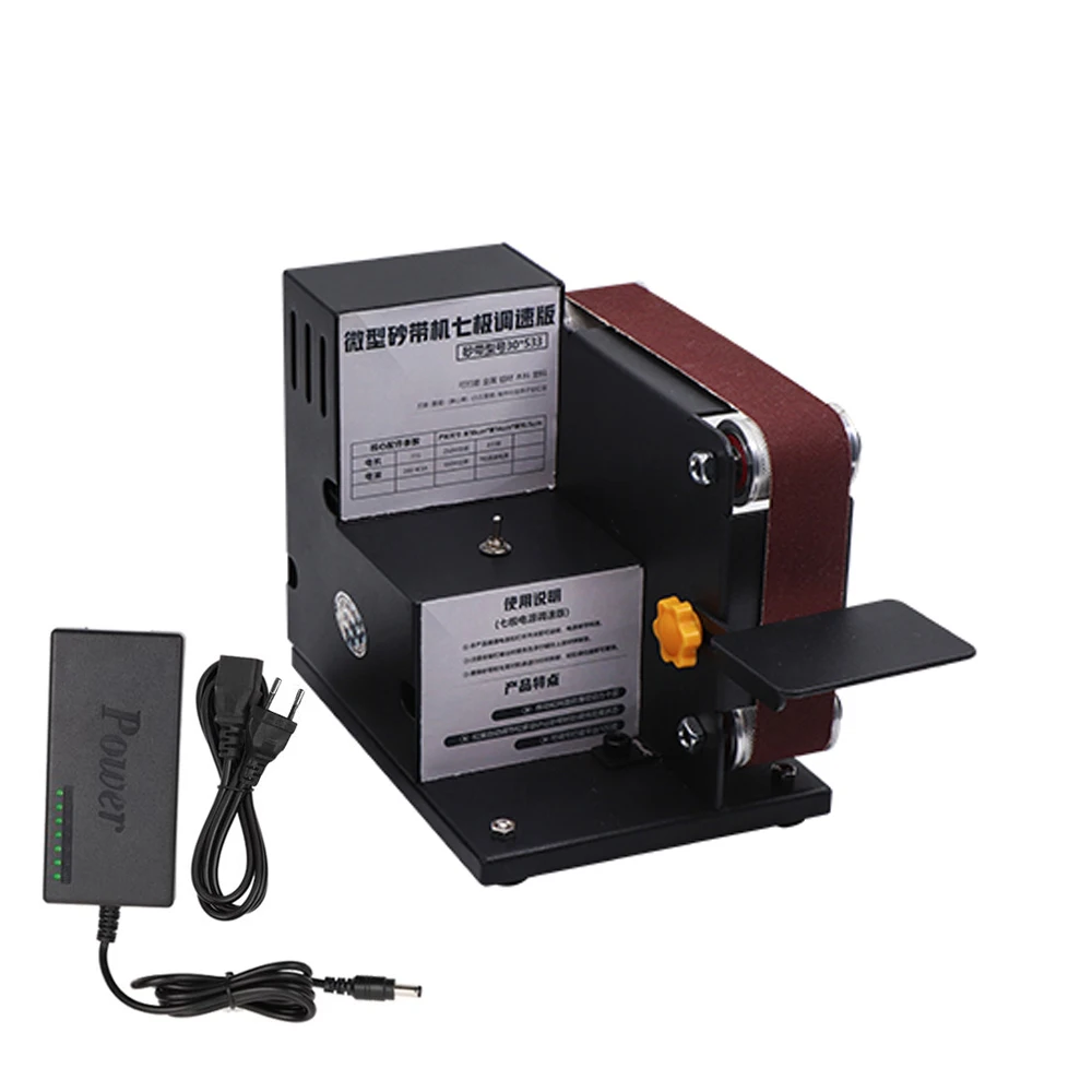 Микро Мини Электрический ленточный шлифовальный станок DIY шлифовальная