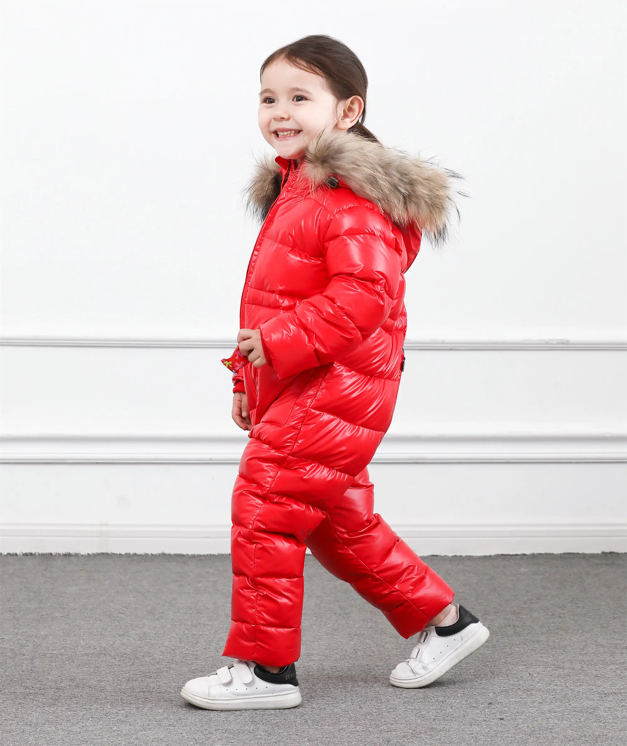 Зимняя куртка для мальчиков и девочек Epacket комбинезон с капюшоном блестящим