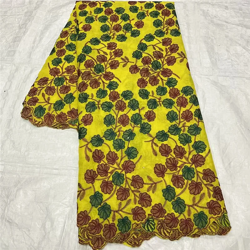 

5 Y Swiss lace fabric 2020 heavy beaded embroidery African lace fabrics 100% cotton fabric Swiss voile lace in Switzerland 4L121