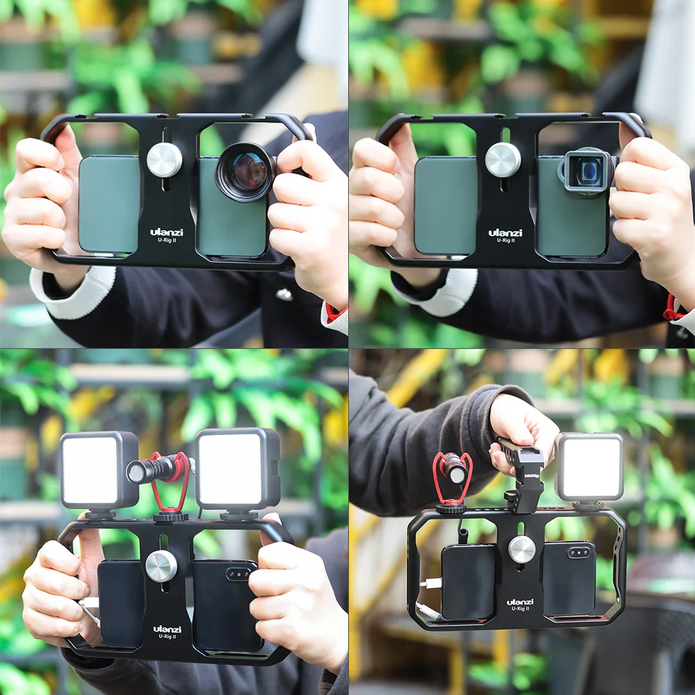 Ulanzi U-Rig II Metal Video Cage for Smartphone Filmmaking Case with Cold Shoe Slots Stabilizer Hand Grip Tripod Mount Phone | Электроника
