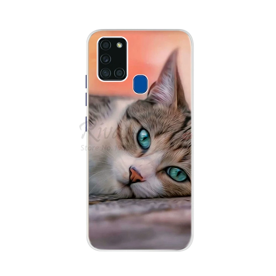 Чехол для Samsung Galaxy A21S чехол A21 S 2020 мягкие силиконовые чехлы из ТПУ задняя крышка