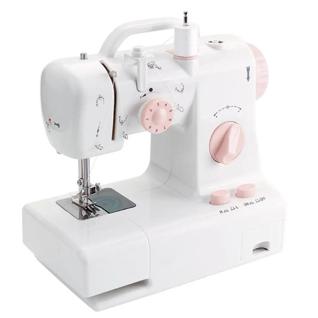 

Mini Sewing Machine Built-in Light Mending Machine Double Thread Stitching Electric Pedal Sewing Small Gadget