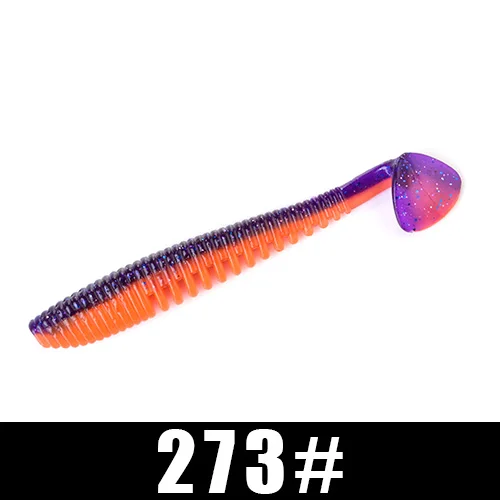 Рыбы Король на возраст от 4 до 10 лет шт./лот 3,5g 8g 11,5g запах Силиконовые Мягкие блесны для рыбалки 75/100/125 мм(Wobbler) хвост окуня червь Рыбалка приманка - Цвет: 273