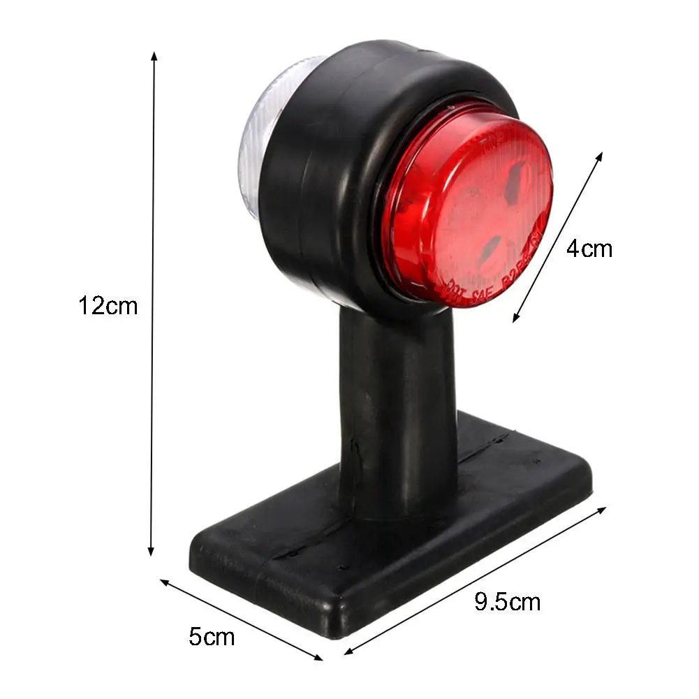 

1 Pair Truck Caravan 12V/24V Red White LED Double Side Marker Light Warning Lamp