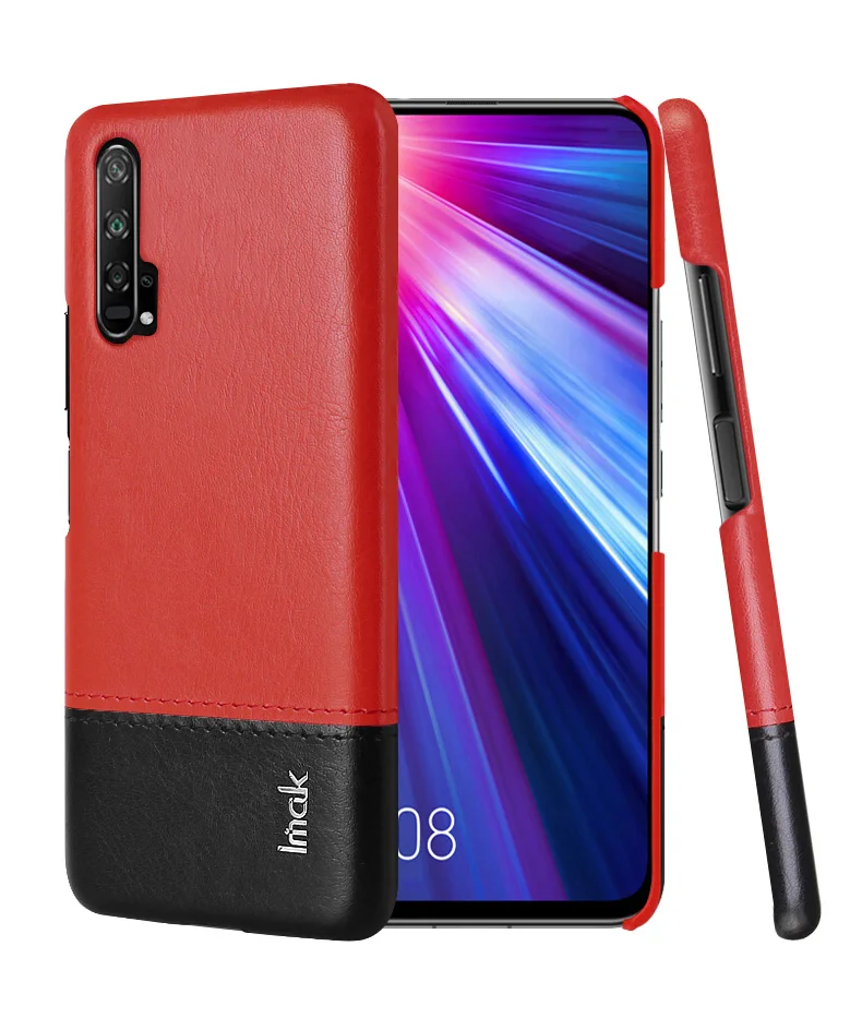 Blackish red Honor20 чехол для Honor 20 Pro Чехол IMAK лаконичный кожаный чехол для задней панели для Funda huawei Honor 20 чехол Honor 20Pro Защитная крышка для экрана - Цвет: Blackish red