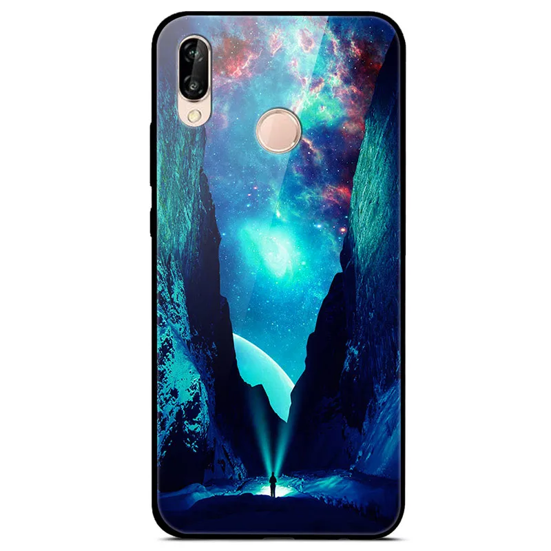 Закаленное стекло Чехол для Huawei P20 Lite Чехол Жесткий ПК Красочный чехол для Huawei P20 Pro Бампер Чехол для телефона P 20 P 20 Pro Lite Coque - Цвет: 22