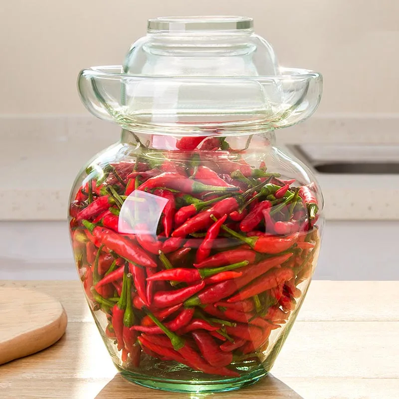 2500 мл Стекло банки для солений прозрачный кимчи контейнер Еда закрытый ящик