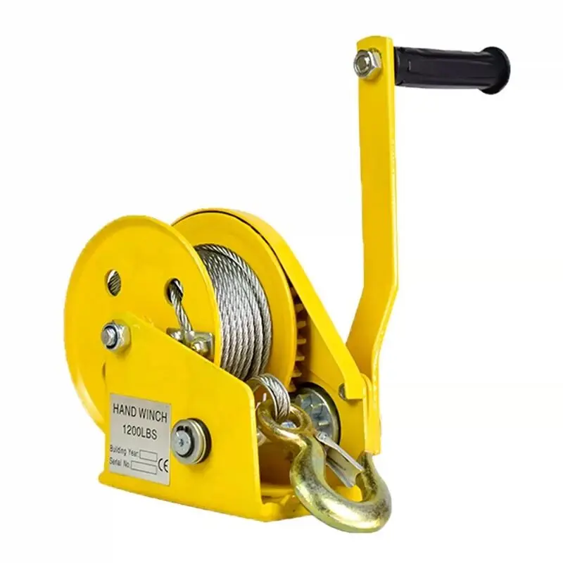 1200lbs Hand Crank Two-way Self-locking Manual Winch Household Small Portable Traction Hoist with Brake Manual Winch