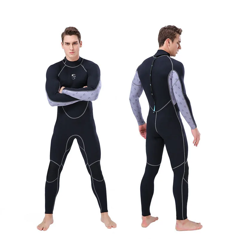 

2021 Hot Sale Diving Equipment Black 2MM Warm Sunscreen One-piece Long-sleeve Wetsuit Snorkeling Surfing Swimming Suit For Men
