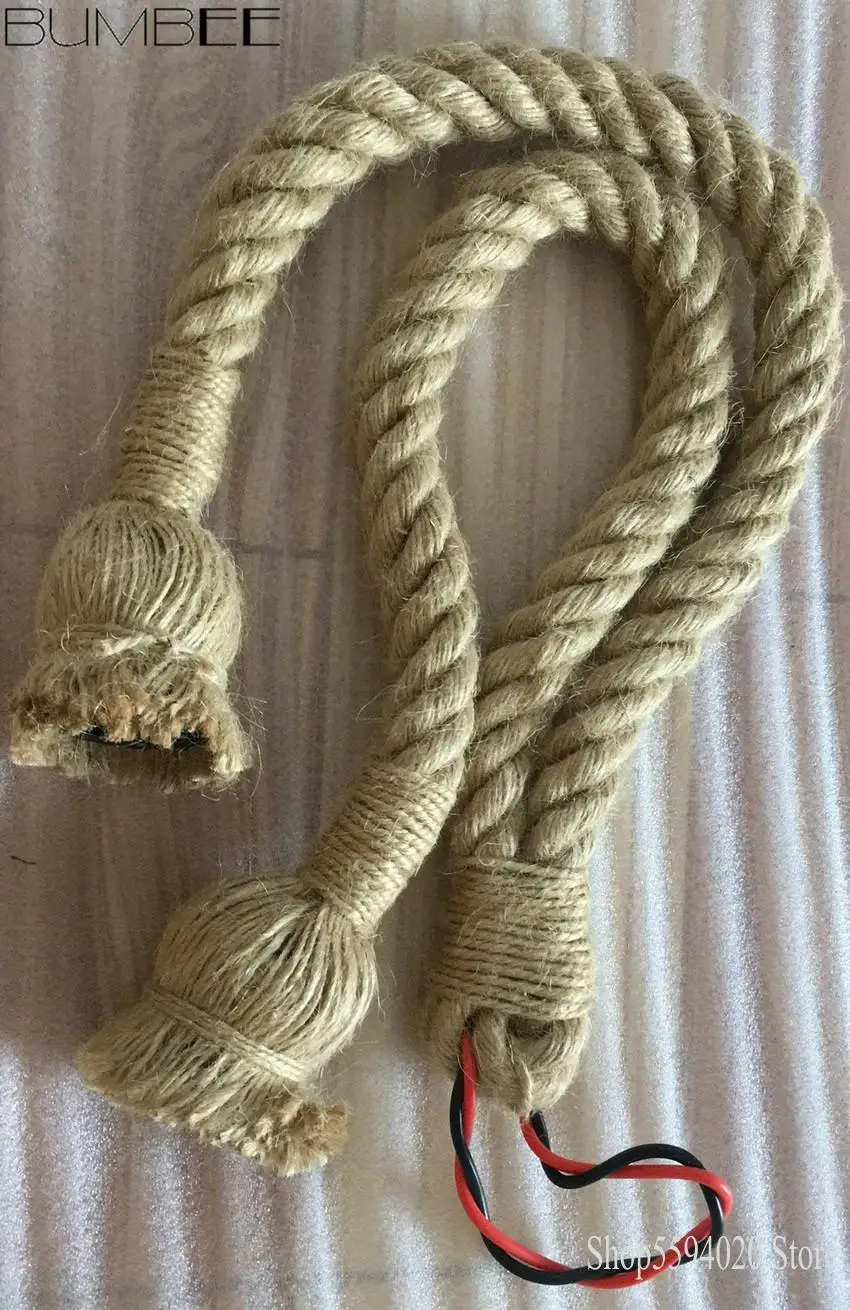 Винтажный подвесной светильник из пеньковой веревки креативный потолочный в