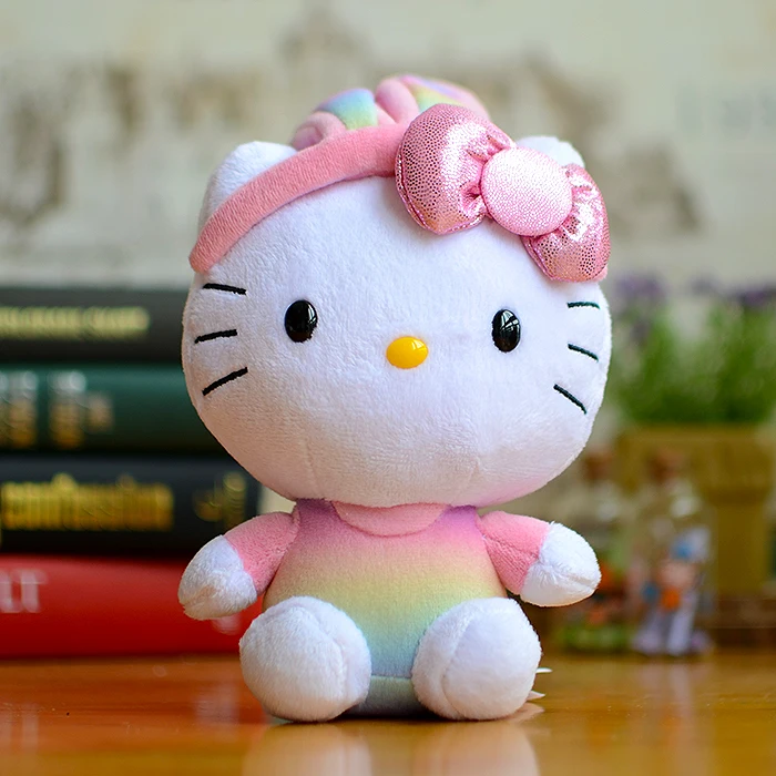 Rabbit Бант Hello Rainbow, хлопковые конфеты, плюшевые игрушки, милые куклы Kawaii, котенок, кот, Детские милые Мультяшные мягкие животные, подарки для девочек - Цвет: Rabbit