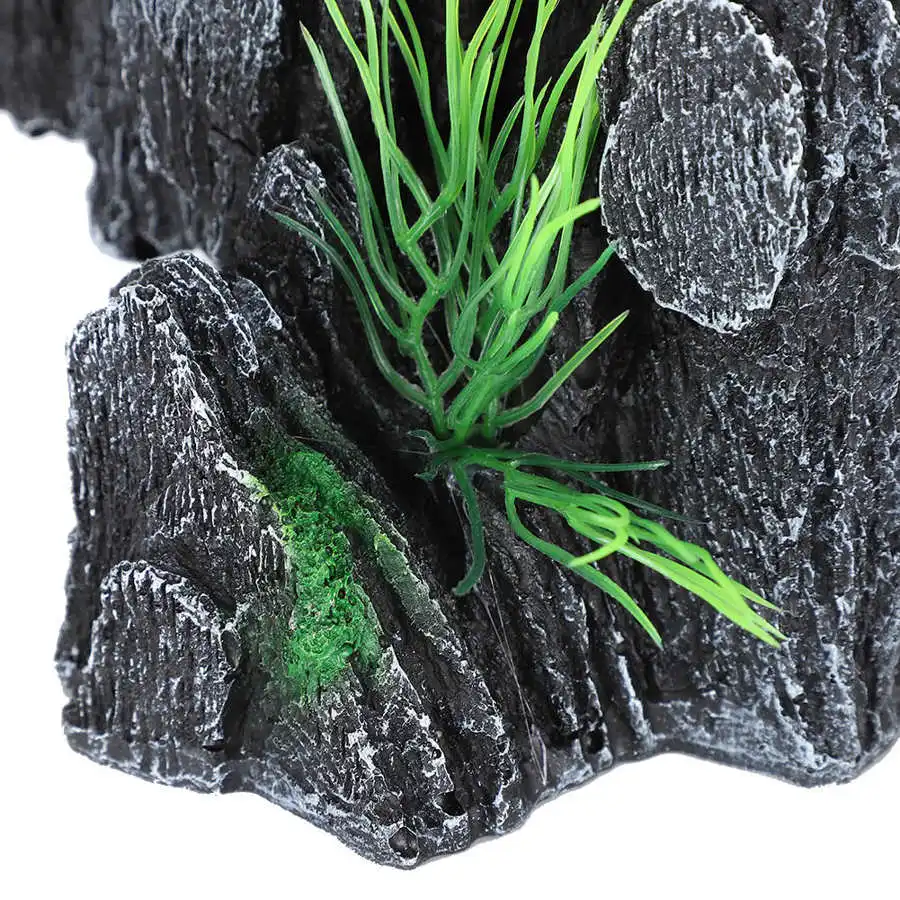 Вид из окна скала аквариум каменный орнамент украшения аквариума с небольших