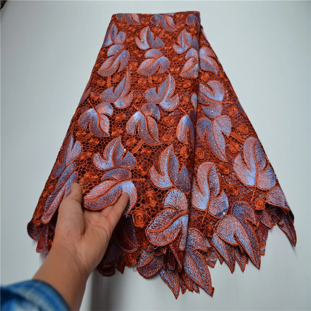 

Новейшая модель; Африканский гипюр кружево ткань Высокое качество Французский Водорастворимая Ткань со швейцарским для Платье в нигерийск...