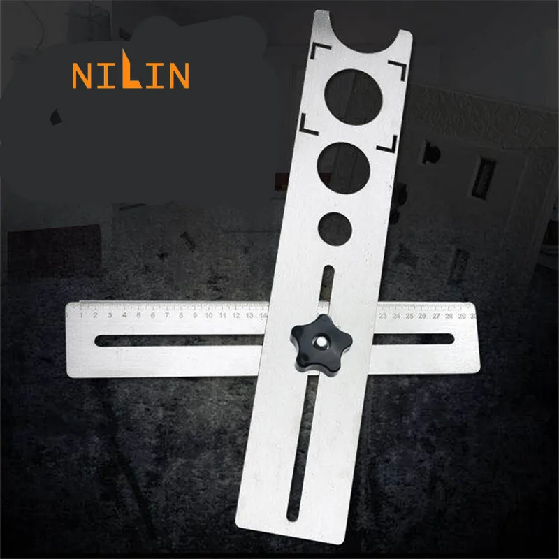

Glass Tile Perforation Locator Marble Wall and Floor Tile Drill Bit Perforation Universal Multi-function Measuring Tool