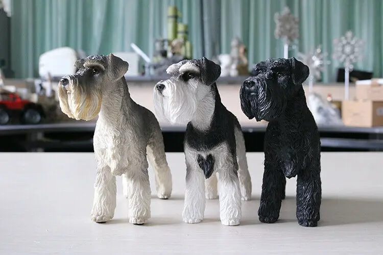 JJM миниатюрная шнауцер собака фигурка для домашних животных модель животного